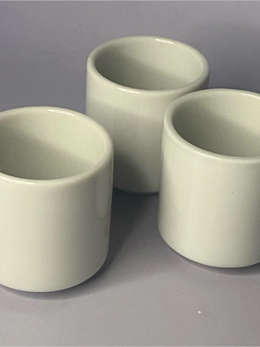 Ceramic Sakura Mount Fuji Sake Cups - White with Pink & Blue Accents